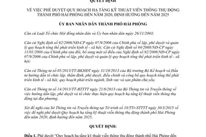 Quyết định 2522/QĐ-UBND quy hoạch hạ tầng kỹ thuật viễn thông thụ động 2020 2025 Hải Phòng