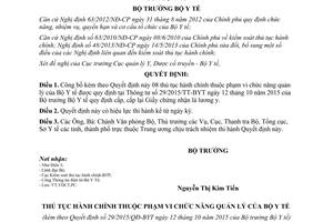 Quyết định 4677/QĐ-BYT công bố thủ tục hành chính 2015