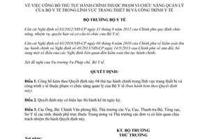 Quyết định 4687/QĐ-BYT thủ tục hành chính lĩnh vực trang thiết bị và công trình y tế 2015