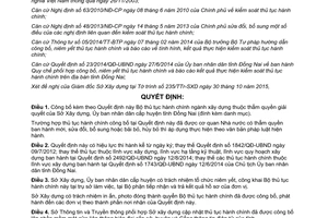 Quyết định 3483/QĐ-UBND thủ tục hành chính ngành xây dựng thuộc Sở Xây dựng Đồng Nai