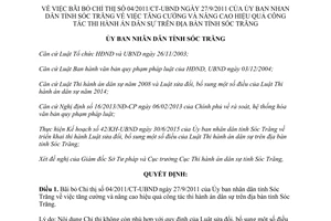 Quyết định 2546/QĐ-UBND bãi bỏ chỉ thị về hiệu quả công tác thi hành án dân sự Sóc Trăng 2015