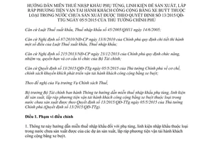 Thông tư 169/2015/TT-BTC miễn thuế nhập khẩu sản xuất phương tiện vận tải công cộng 13/2015/QĐ-TTg