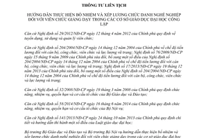 Thông tư liên tịch 28/2015/TTLT-BGDĐT-BNV bổ nhiệm xếp lương viên chức giảng dạy cơ sở giáo dục đại học