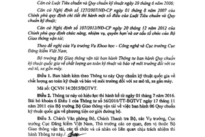 Thông tư 67/2015/TT-BGTVT quy chuẩn kỹ thuật quốc gia chất lượng an toàn môi trường xe mô tô xe gắn máy