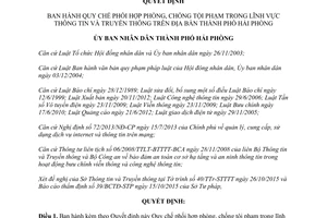 Quyết định 2536/2015/QĐ-UBND phối hợp phòng chống tội phạm thông tin truyền thông Hải Phòng