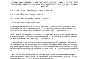 Nghị định 114/2015/NĐ-CP sửa đổi 29/2008/NĐ-CP khu công nghiệp khu chế xuất khu kinh tế