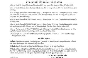 Quyết định 33/2015/QĐ-UBND hoạt động xét công nhận sáng kiến có tác dụng ảnh hưởng Đà Nẵng