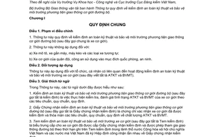 Thông tư 70/2015/TT-BGTVT an toàn kỹ thuật bảo vệ môi trường phương tiện giao thông đường bộ