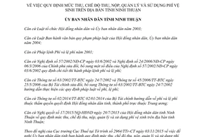 Quyết định 77/2015/QĐ-UBND thu chế độ thu nộp quản lý sử dụng phí vệ sinh Ninh Thuận