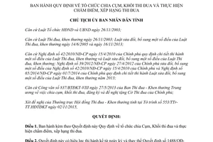 Quyết định 2489/QĐ-UBND tổ chức chia cụm khối thi đua chấm điểm xếp hạng thi đua Bình Phước 2015