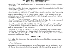 Nghị quyết 389/2015/NQ-HĐND chính sách khuyến công Điện Biên