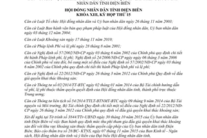 Nghị quyết 388/2015/NQ-HĐND thu phí tham gia đấu giá quyền khai thác khoáng sản Điện Biên