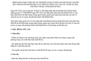 Kế hoạch 7655/KH-UBND tăng cường người thuộc nguồn quy hoạch dự bị dài hạn Khánh Hòa 2015