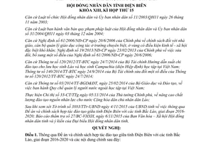 Nghị quyết 384/2015/NQ-HĐND chính sách hợp tác đào tạo với các tỉnh Bắc Lào Điện Biên 2016 2020 2015