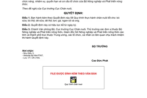 Quyết định 4653/QĐ-BNN-CN Quy trình thực hành chăn nuôi tốt VietGAHP 2015