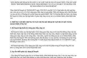 Hướng dẫn 1013/HD-BYT tập huấn giao tiếp ứng xử đổi mới phong cách thái độ phục vụ cán bộ y tế hài lòng người bệnh 2015