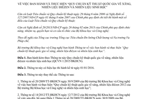 Thông tư 22/2015/TT-BKHCN quy chuẩn kỹ thuật quốc gia xăng nhiên liệu điêzen nhiên liệu sinh học