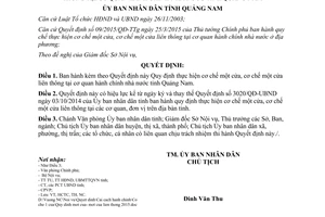 Quyết định 4339/QĐ-UBND thực hiện cơ chế một cửa liên thông cơ quan hành chính Quảng Nam 2015