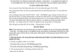 Quyết định 23/2015/QĐ-UBND mức chi đóng góp người nghiện ma túy cai nghiện bắt buộc tự nguyện Vĩnh Long