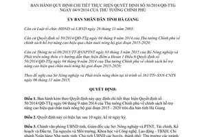 Quyết định 22/2015/QĐ-UBND quy định chi tiết thực hiện Quyết định 50/2014/QĐ-TTg Hà Giang