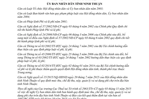 Quyết định 79/2015/QĐ-UBND mức thu chế độ thu nộp quản lý sử dụng phí chợ Ninh Thuận