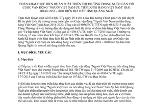 Kế hoạch 5801/KH-UBND phát triển thị trường người Việt ưu tiên dùng hàng Việt Quảng Ngãi 2016 2020