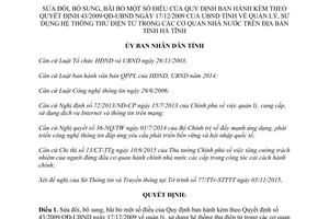 Quyết định 56/2015/QĐ-UBND sửa đổi quản lý thư điện tử cơ quan nhà nước Quyết định 43/2009/QĐ-UBND Hà Tĩnh