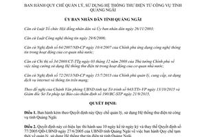 Quyết định 51/2015/QĐ-UBND quy chế quản lý sử dụng hệ thống thư điện tử công vụ Quảng Ngãi