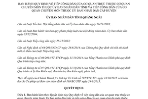 Quyết định 52/2015/QĐ-UBND tiếp công dân cơ quan chuyên môn trực thuộc chuyên môn Quảng Ngãi