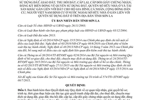 Quyết định 32/2015/QĐ-UBND Cơ quan tiếp nhận giải quyết hồ sơ thủ tục đất đai Sơn La