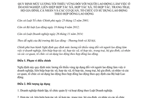 Nghị định 122/2015/NĐ-CP mức lương tối thiểu vùng người lao động theo hợp đồng lao động