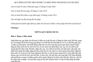 Nghị định 123/2015/NĐ-CP hướng dẫn Luật hộ tịch