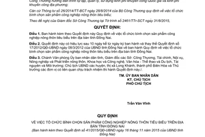 Quyết định 41/2015/QĐ-UBND tổ chức bình chọn sản phẩm công nghiệp nông thôn tiêu biểu Đồng Nai