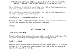 Thông tư 42/2015/TT-BYT chức năng nhiệm vụ quyền hạn cơ cấu tổ chức trung tâm pháp y