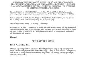 Thông tư 47/2015/TT-BLĐTBXH hướng dẫn hợp đồng lao động kỷ luật lao động trách nhiệm vật chất