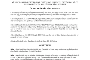 Quyết định 45/2015/QĐ-UBND cơ cấu tổ chức của Ban Dân tộc tỉnh Kon Tum