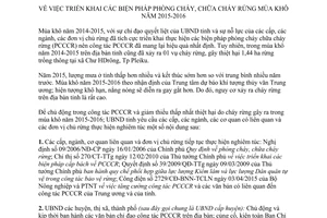 Chỉ thị 19/CT-UBND triển khai biện pháp phòng cháy chữa cháy rừng mùa khô Gia Lai 2015 2016