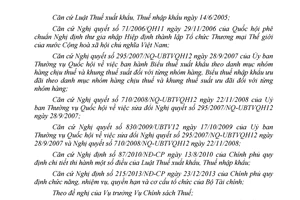 Thông tư 182/2015/TT-BTC Biểu thuế xuất khẩu nhập khẩu ưu đãi theo danh mục mặt hàng chịu thuế