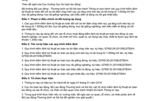 Thông tư 46/2015/TT-BLĐTBXH quy trình kiểm định kỹ thuật an toàn