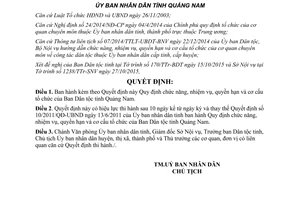 Quyết định 33/2015/QĐ-UBND Quy định chức năng nhiệm vụ quyền hạn cơ cấu Ban Dân tộc Quảng Nam
