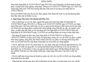 Chỉ thị 16/CT-UBND thực hiện 55/2015/NĐ-CP chính sách tín dụng phát triển nông nghiệp nông thôn Phú Yên