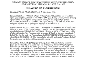 Quyết định 6230/QĐ-UBND phê duyệt kế hoạch thực hiện chính sách khuyến khích phát triển làng nghề Hà Nội 2016 2020 2015