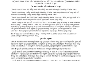 Quyết định 25/2015/QĐ-UBND mức đóng góp chế độ miễn giảm hỗ trợ người tự nguyện cai nghiện Bắc Kạn