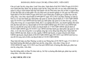 Hướng dẫn 1245/HD-SNV đánh giá phân loại cán bộ công viên chức Sơn La 2015