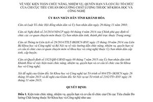 Quyết định 3348/QĐ-UBND chức năng quyền hạn chi cục tiêu chuẩn đo lường chất lượng Khánh Hòa 2015