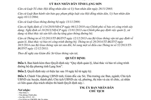 Quyết định 33/2015/QĐ-UBND quản lý khai thác bảo trì công trình đường bộ địa phương Lạng Sơn