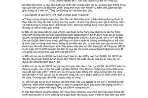 Công điện 47/CĐ-TCĐBVN xử lý hư hỏng trên các tuyến quốc lộ để đảm bảo giao thông 2015