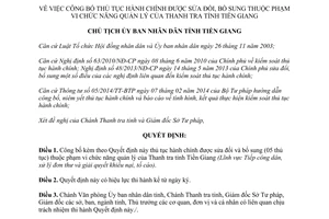 Quyết định 3090/QĐ-UBND công bố thủ tục hành chính của Thanh tra Tiền Giang 2015