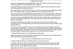 Hướng dẫn 2584/HD-YT-BHXH đăng ký khám chữa bệnh bảo hiểm y tế ban đầu Hà Nội 2016 2015