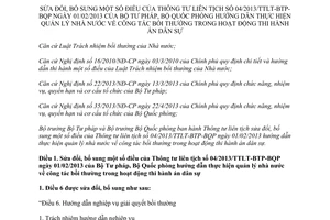 Thông tư liên tịch 16/2015/TTLT-BTP-BQP sửa đổi 04/2013/TTLT-BTP-BQP quản lý công tác bồi thường thi hành án dân sự